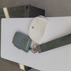 Lululemon Olive and Cream Pouch